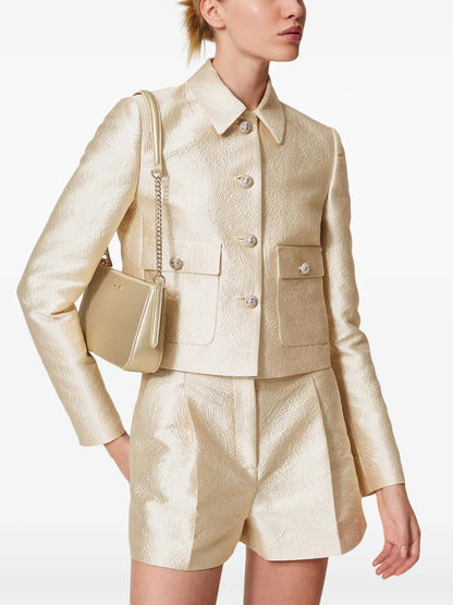 Brocade Jacquard Cropped Jacket