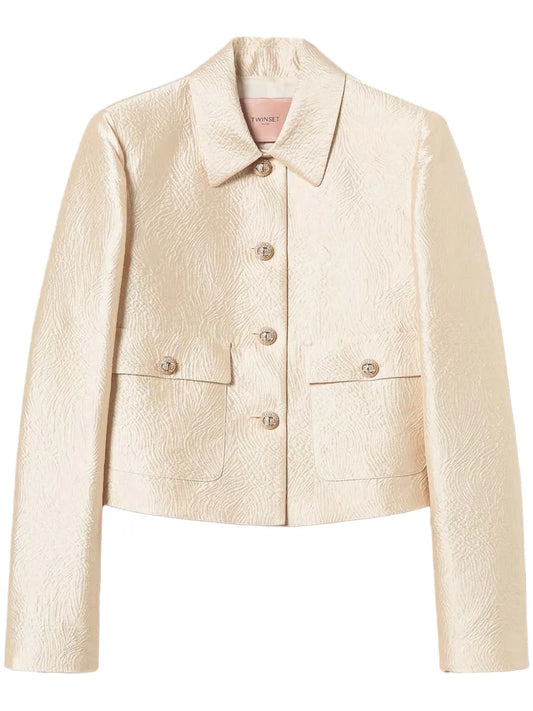 Brocade Jacquard Cropped Jacket