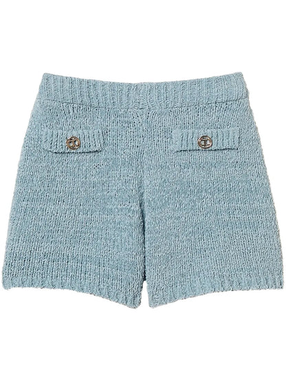 Oval T Button-Detail Shorts