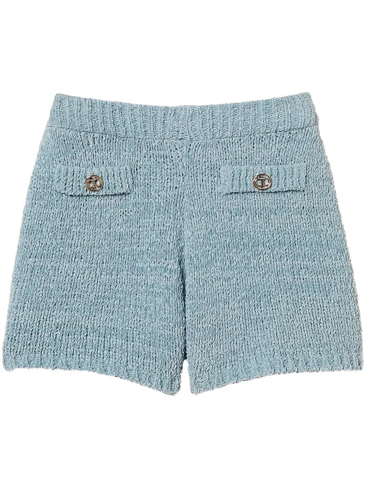 Oval T Button-Detail Shorts