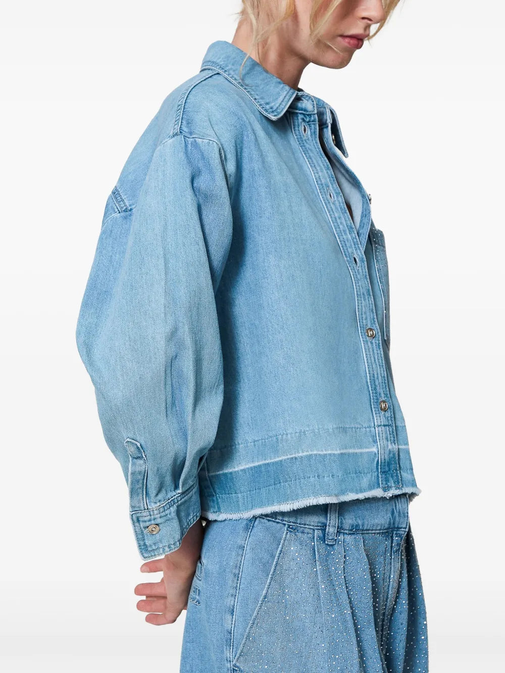 Stud-Embellished Denim Shirt