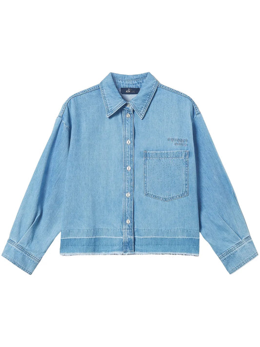 Stud-Embellished Denim Shirt