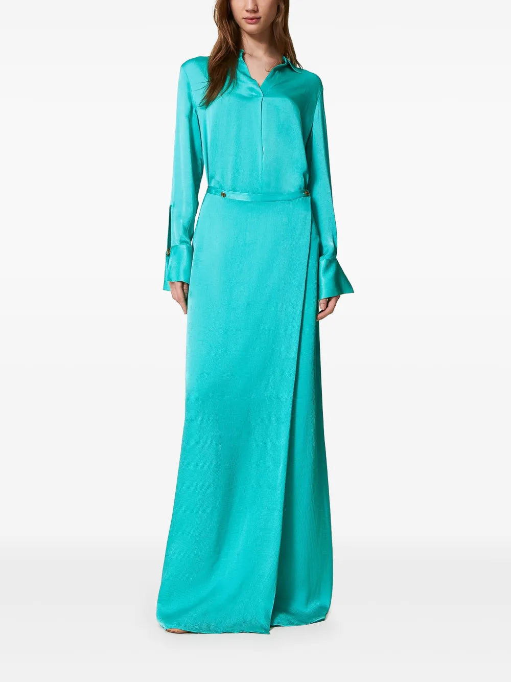 Satin-Finish Maxi Skirt