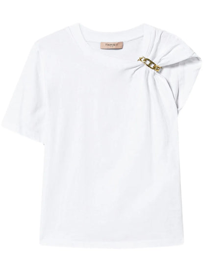 Chain Detail Cotton T-Shirt