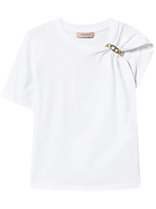 Chain Detail Cotton T-Shirt