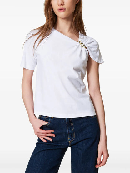 Chain Detail Cotton T-Shirt