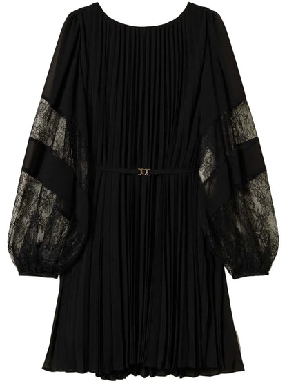 Pleated Georgette Mini Dress