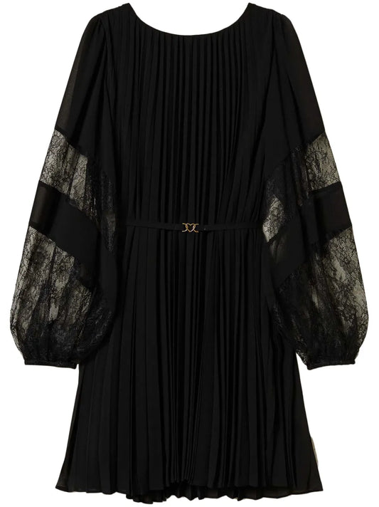 Pleated Georgette Mini Dress