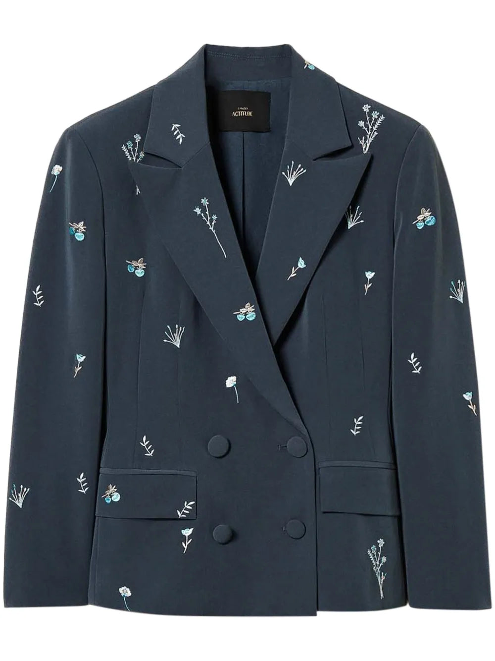 Floral-Embroidered Blazer