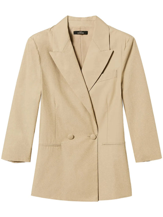 Double-Breasted Poplin Blazer