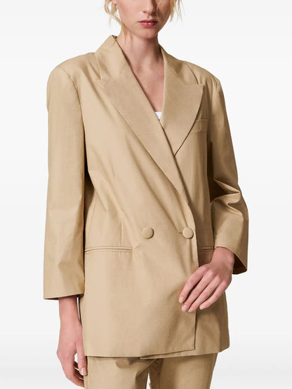 Double-Breasted Poplin Blazer
