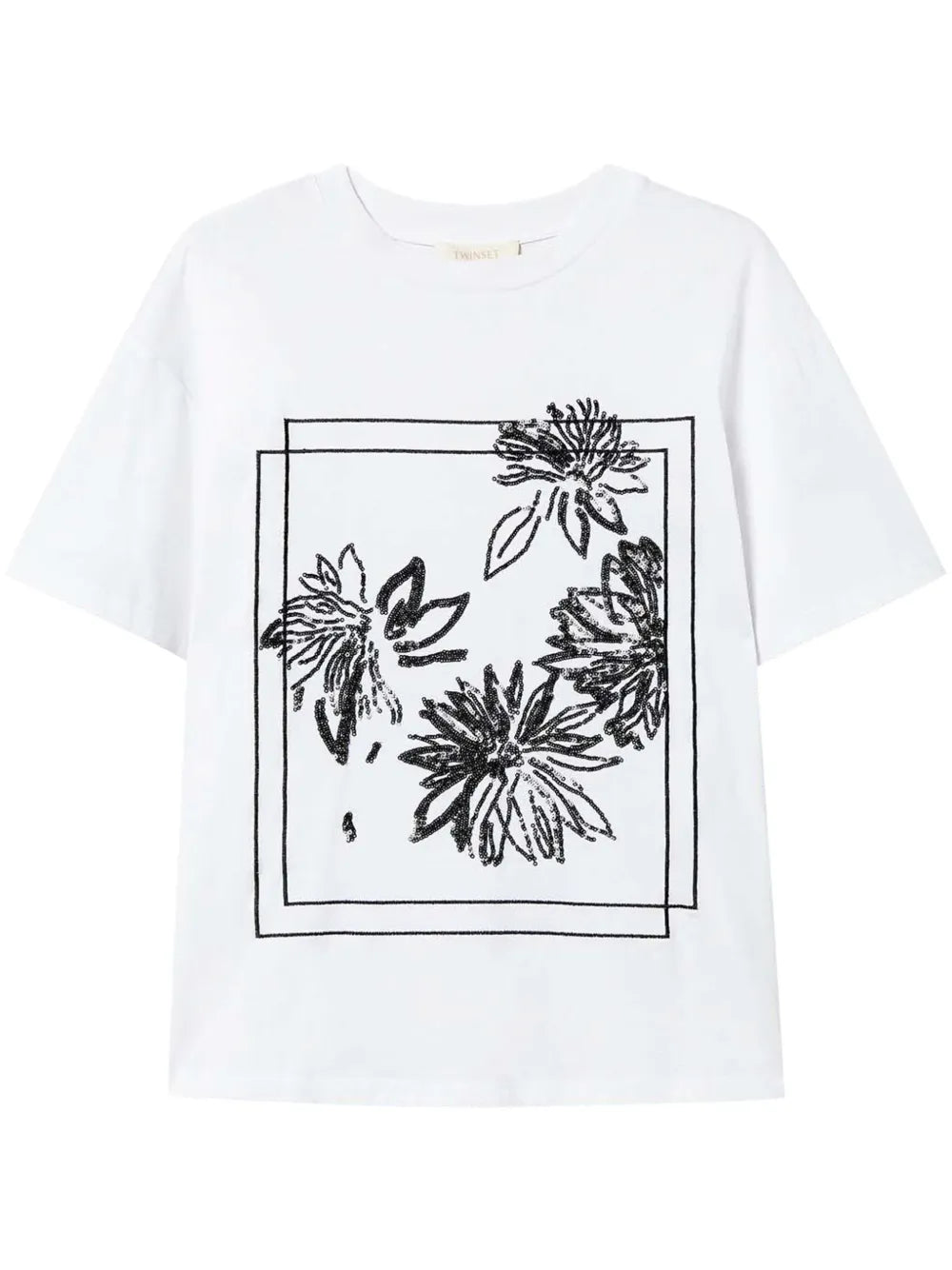 Sequin Embroidery Cotton T-Shirt