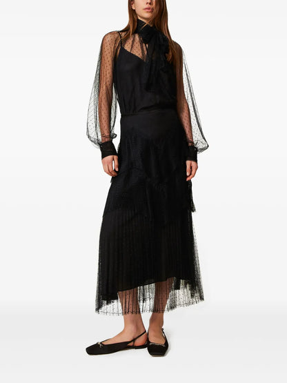 Pleated Tiered Skirt