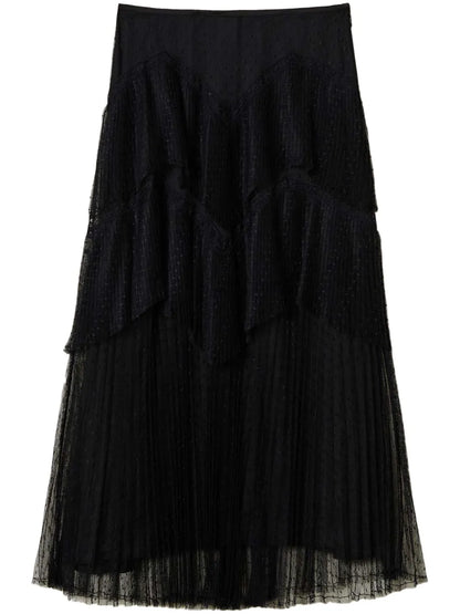 Pleated Tiered Skirt