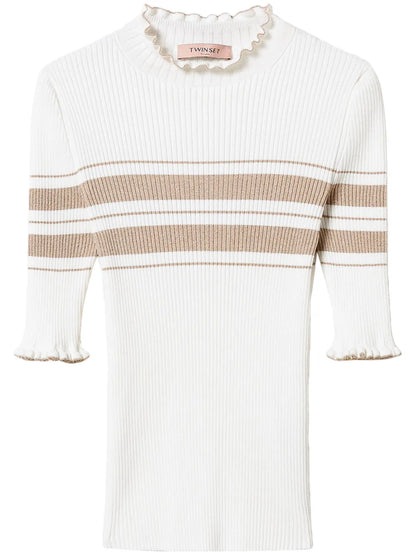 Rib-Knit Striped Top
