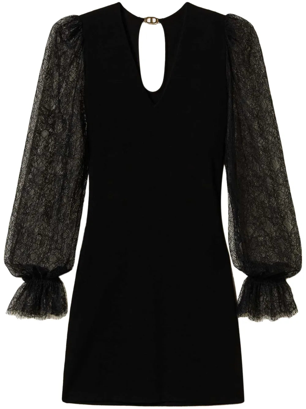 Lace-Detail Knitted Dress