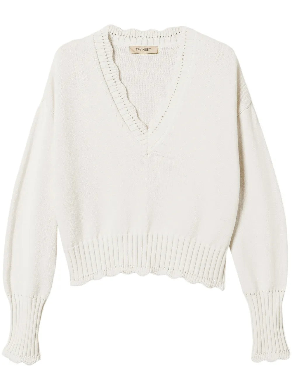 Scallop-Edge Sweater