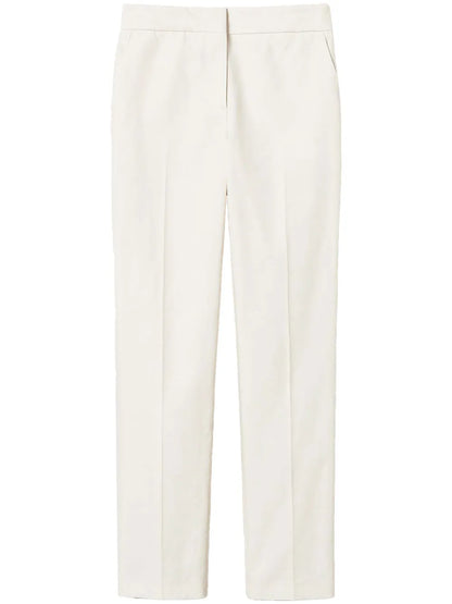 Straight-Leg Gabardine Trousers