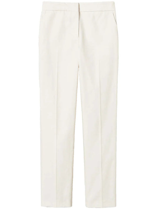 Straight-Leg Gabardine Trousers