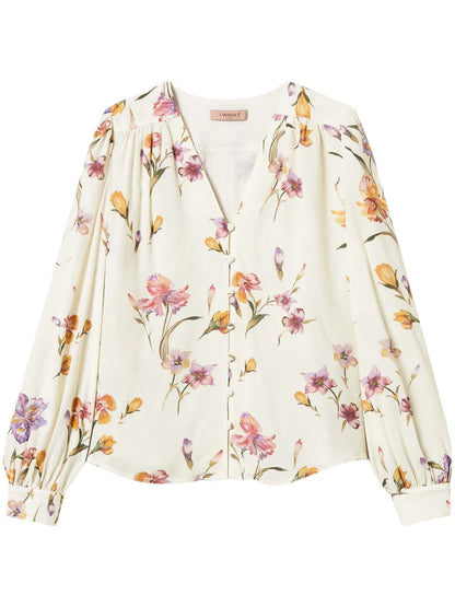 Floral-Print Crepe De Chine Shirt