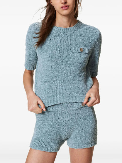 Oval T Button Cropped Jumper