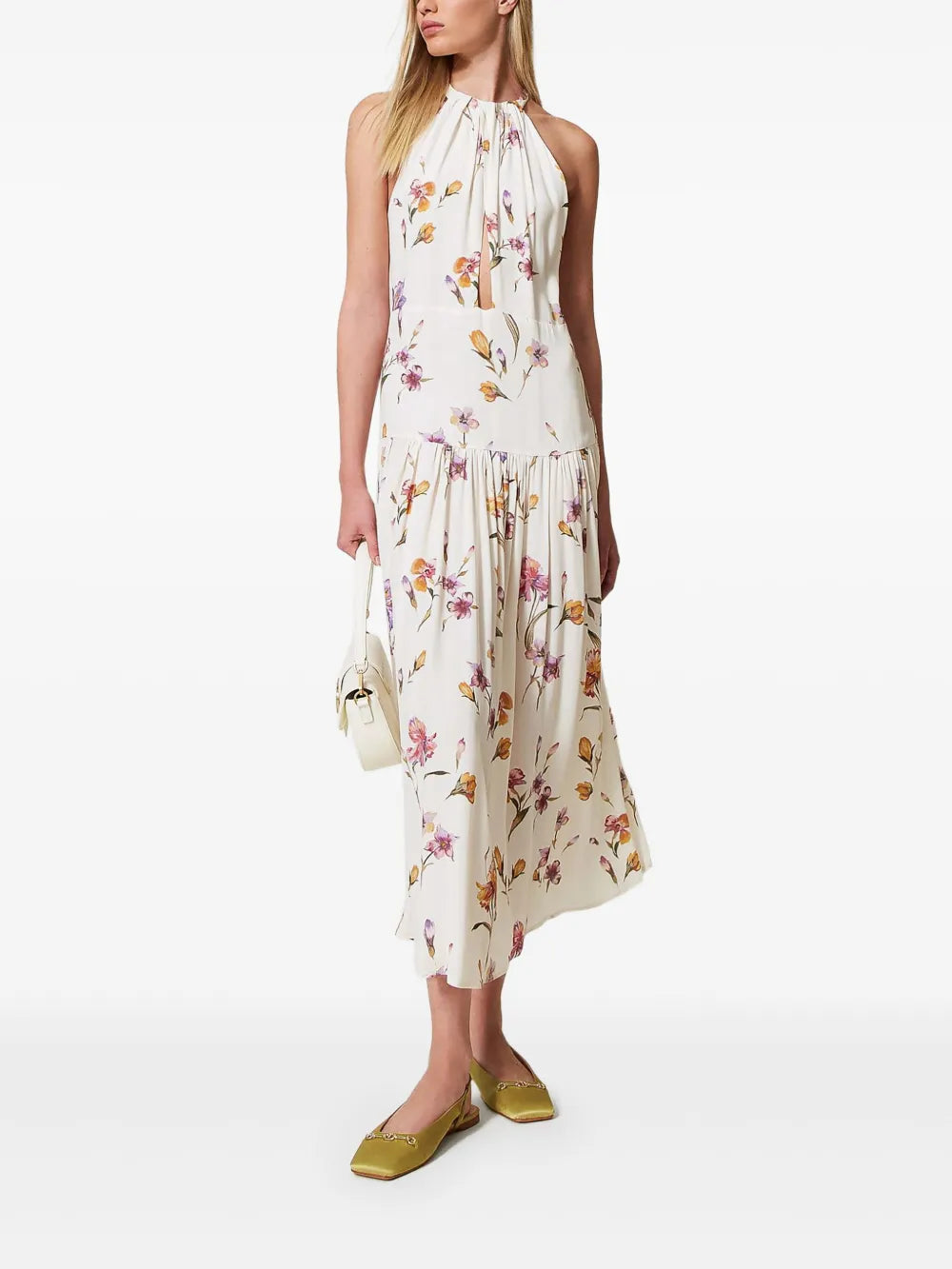 Floral-Print Crepe Dress