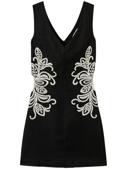 Embroidered Mini Dress