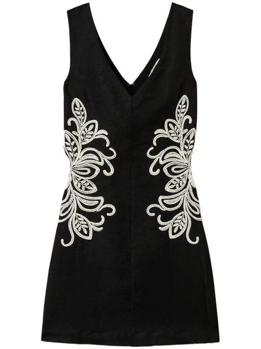 Embroidered Mini Dress