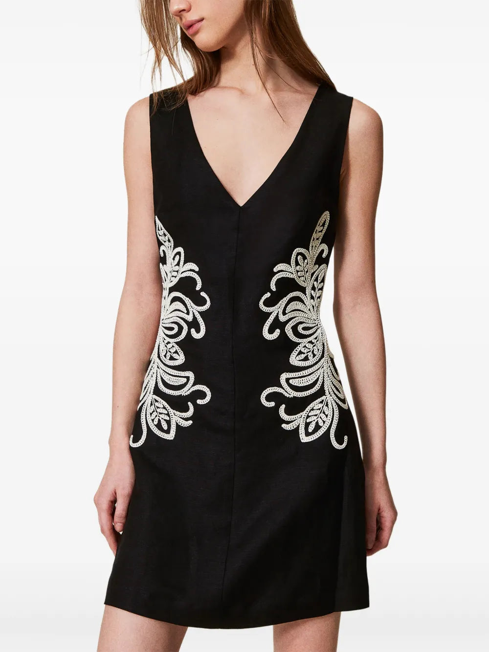 Embroidered Mini Dress