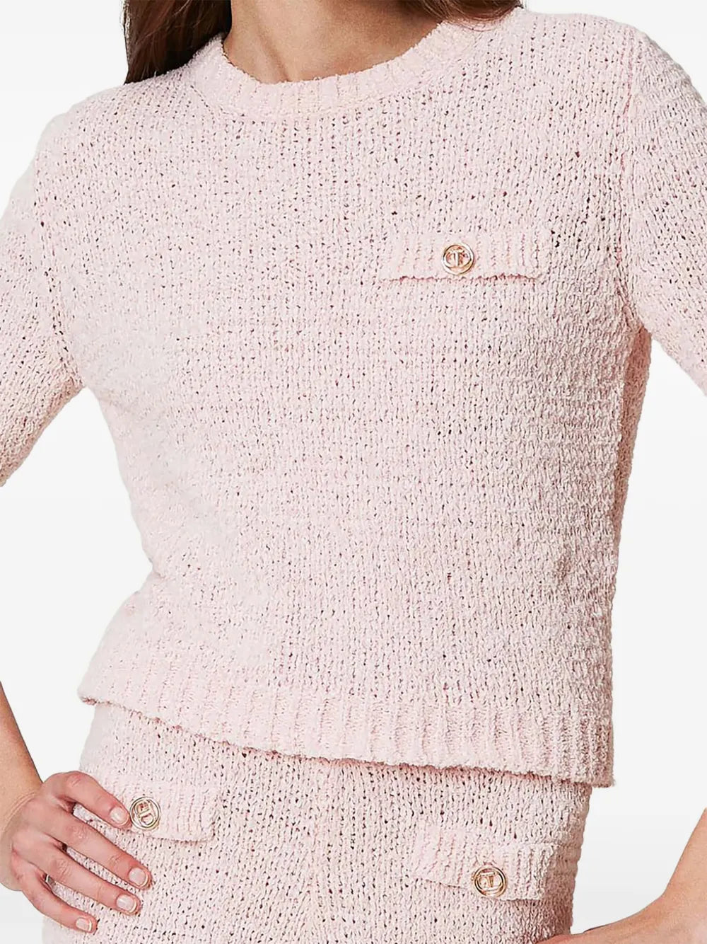 Oval T Button Cropped Jumper