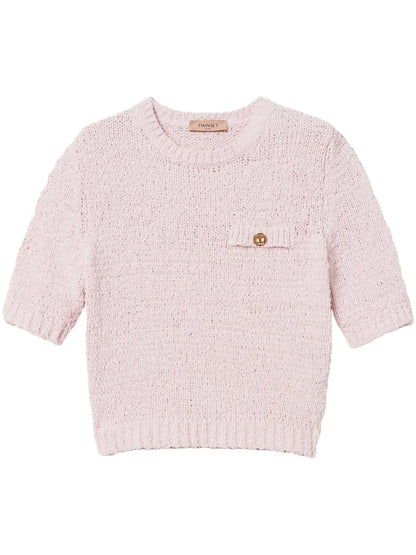 Oval T Button Cropped Jumper