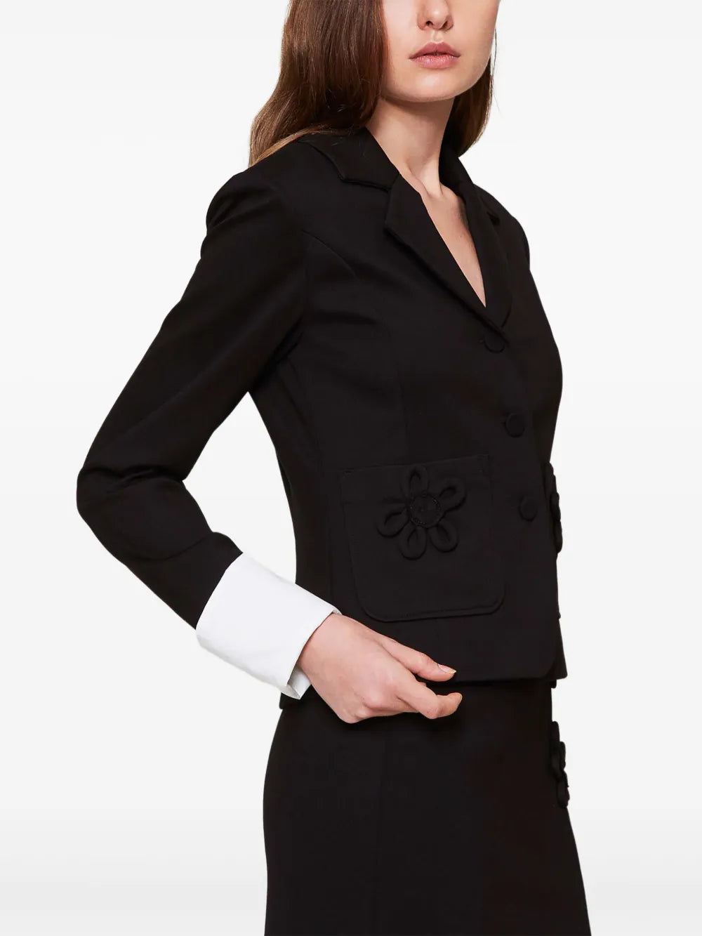 Floral-Appliqué Blazer