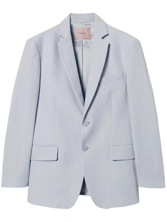 Twill Single-Breasted Blazer