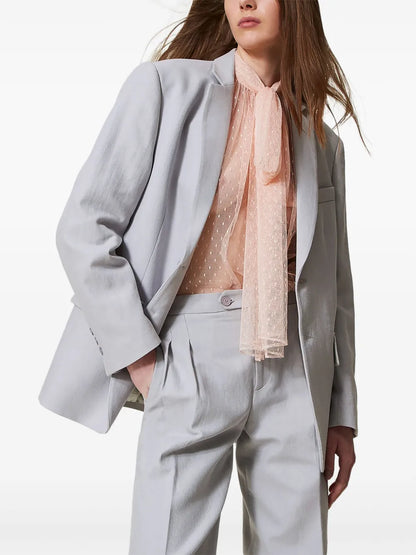 Twill Single-Breasted Blazer