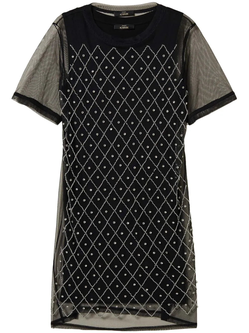 Embroidered Tulle Mini Dress