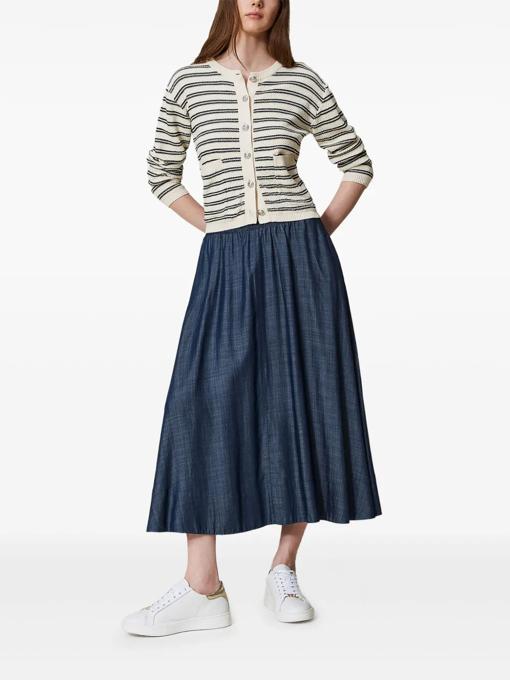 Pleated Midi Skirt