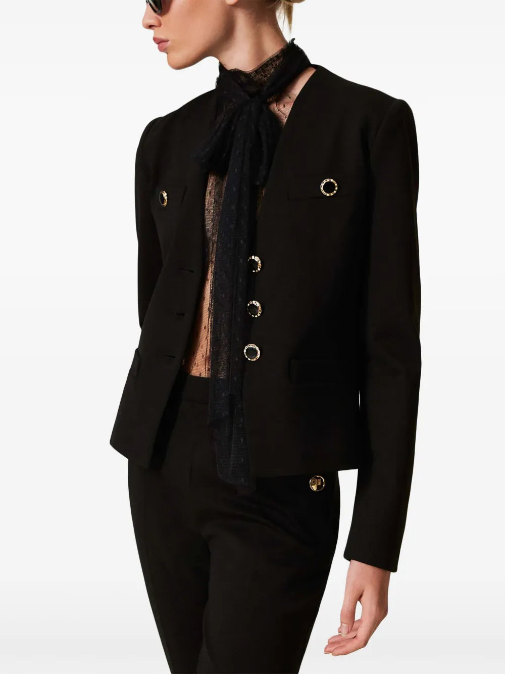 Jewel Buttons Blazer