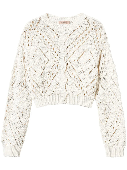Crochet-Knit Cardigan