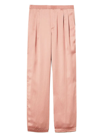 Pleated Satin Trousers