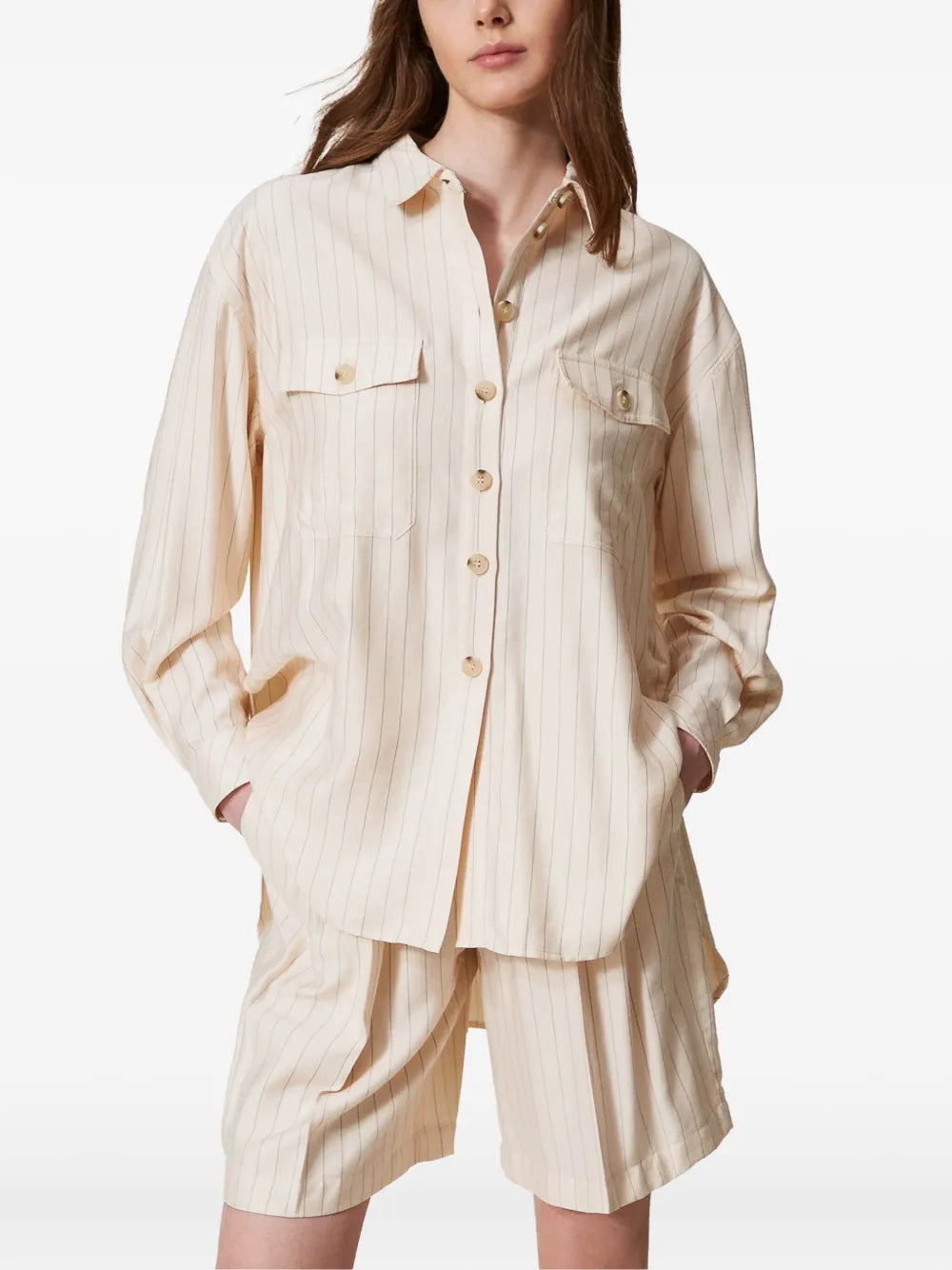 Pinstripe-Pattern Shirt