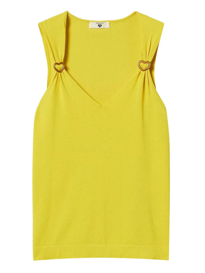 Heart-Buckle Detailing Tank Top