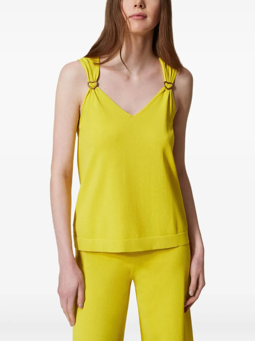 Heart-Buckle Detailing Tank Top