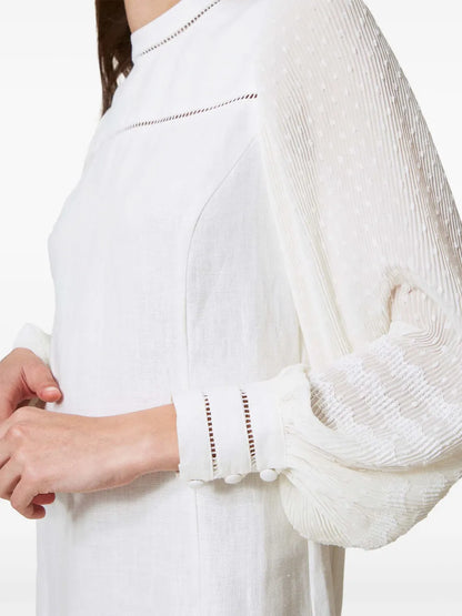 Perforated-Detail Mini Dress