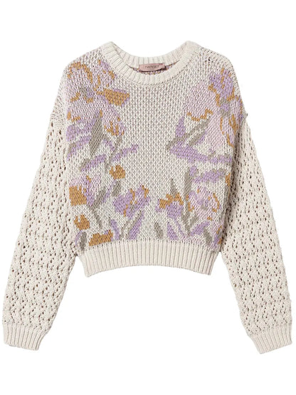 Floral-Jacquard Sweater