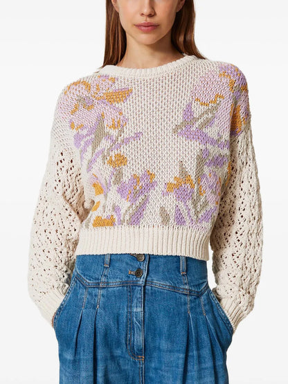 Floral-Jacquard Sweater