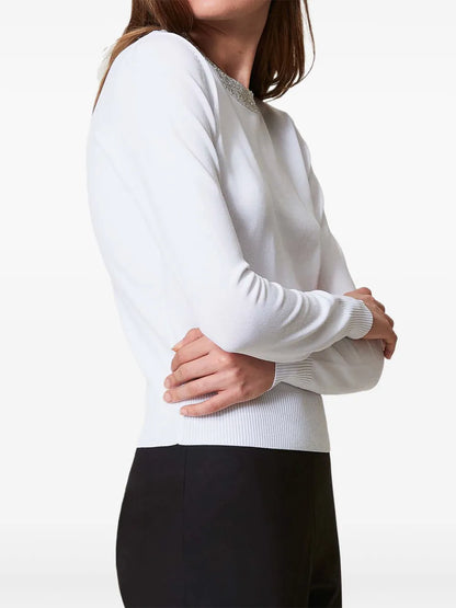 Sequin-Embellished Fitted Jumper