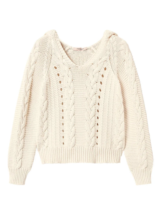 Cable-Knit Hoodie