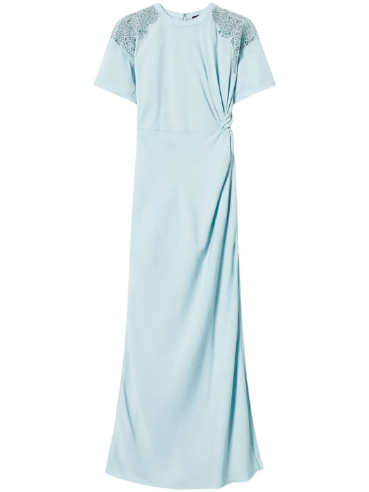 Embroidered Twill Dress