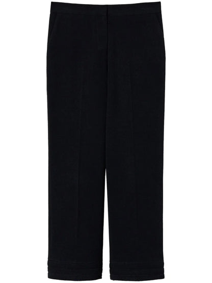 Embroidered Straight-Leg Trousers