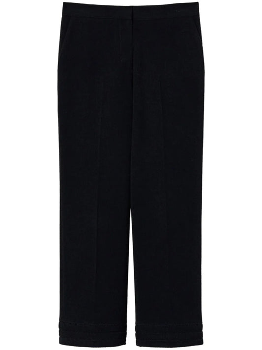 Embroidered Straight-Leg Trousers